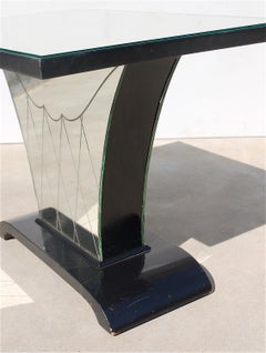 Art Deco Mirrored Side Table, 1930s Belgium