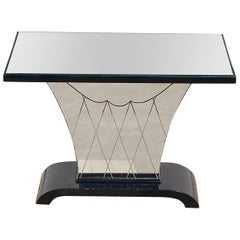 Art Deco Mirrored Side Table, 1930s Belgium