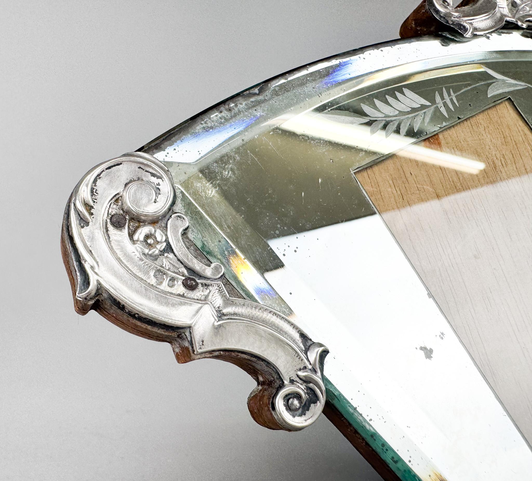 Verspiegelter Silber-Doppelrahmen im Art déco-Stil für Fotografie, Frankreich im Angebot 2