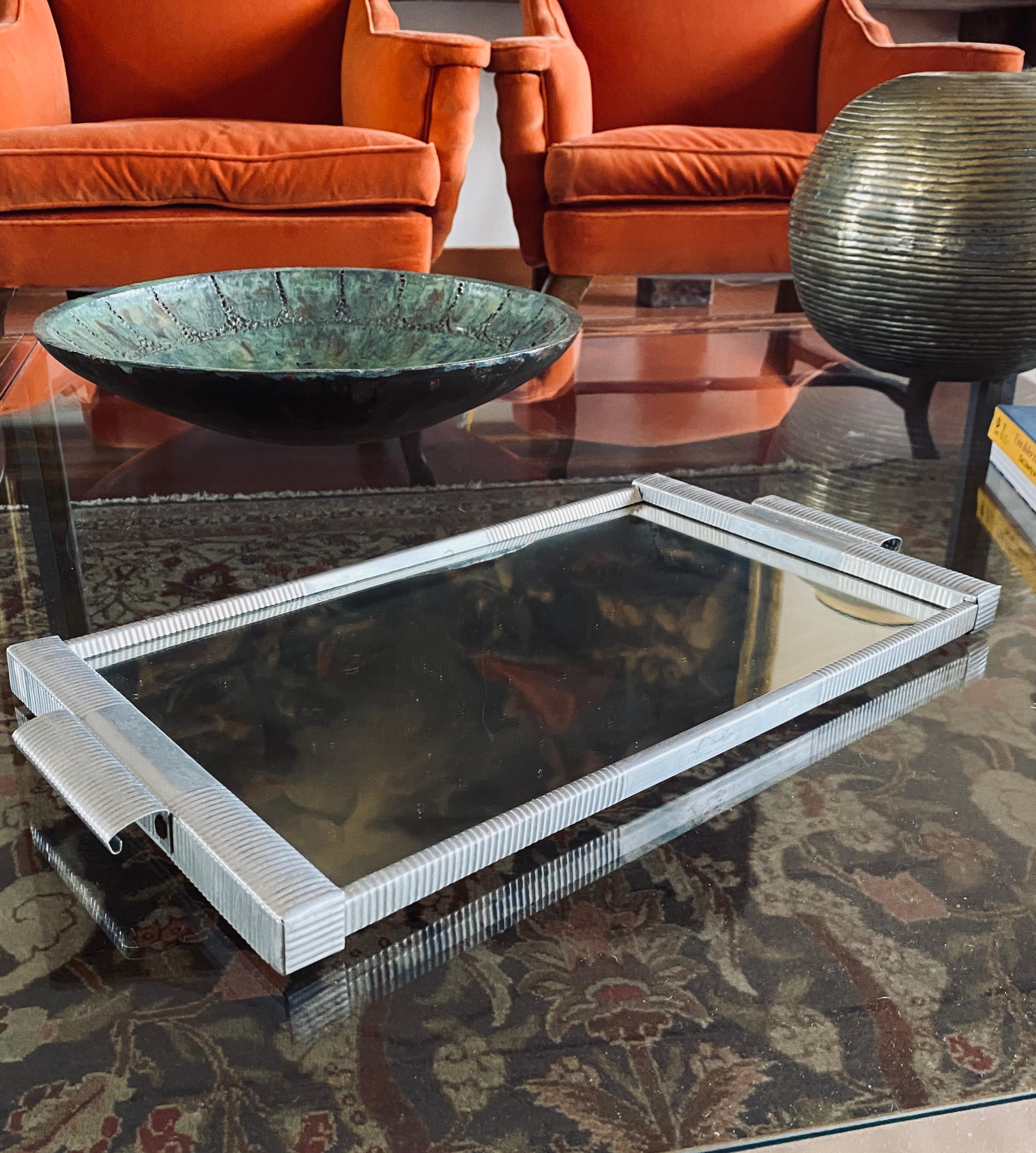 Mid-20th Century Art Deco mirrored tray, France 1930s For Sale