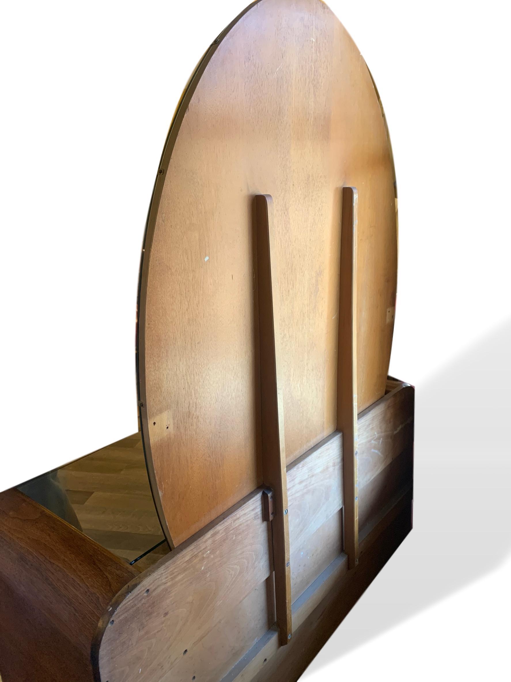 Verspiegelter Art Deco-Waschtisch mit Schubladen von English Company EG Furniture:: 1940er Jahre (Teakholz)