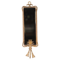 Art Deco Mirrored Wall Sconce Candle Holder 20th century