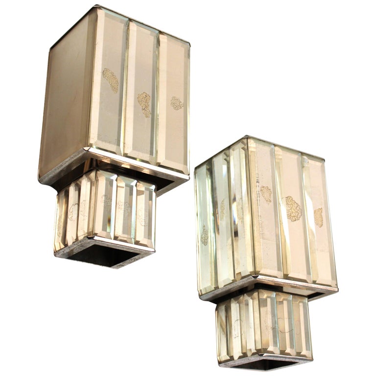 Art Deco Mirrored Wall Sconces at 1stDibs