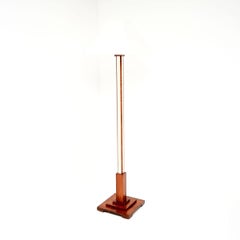 Art Deco Mirrored Walnut Floor Lamp