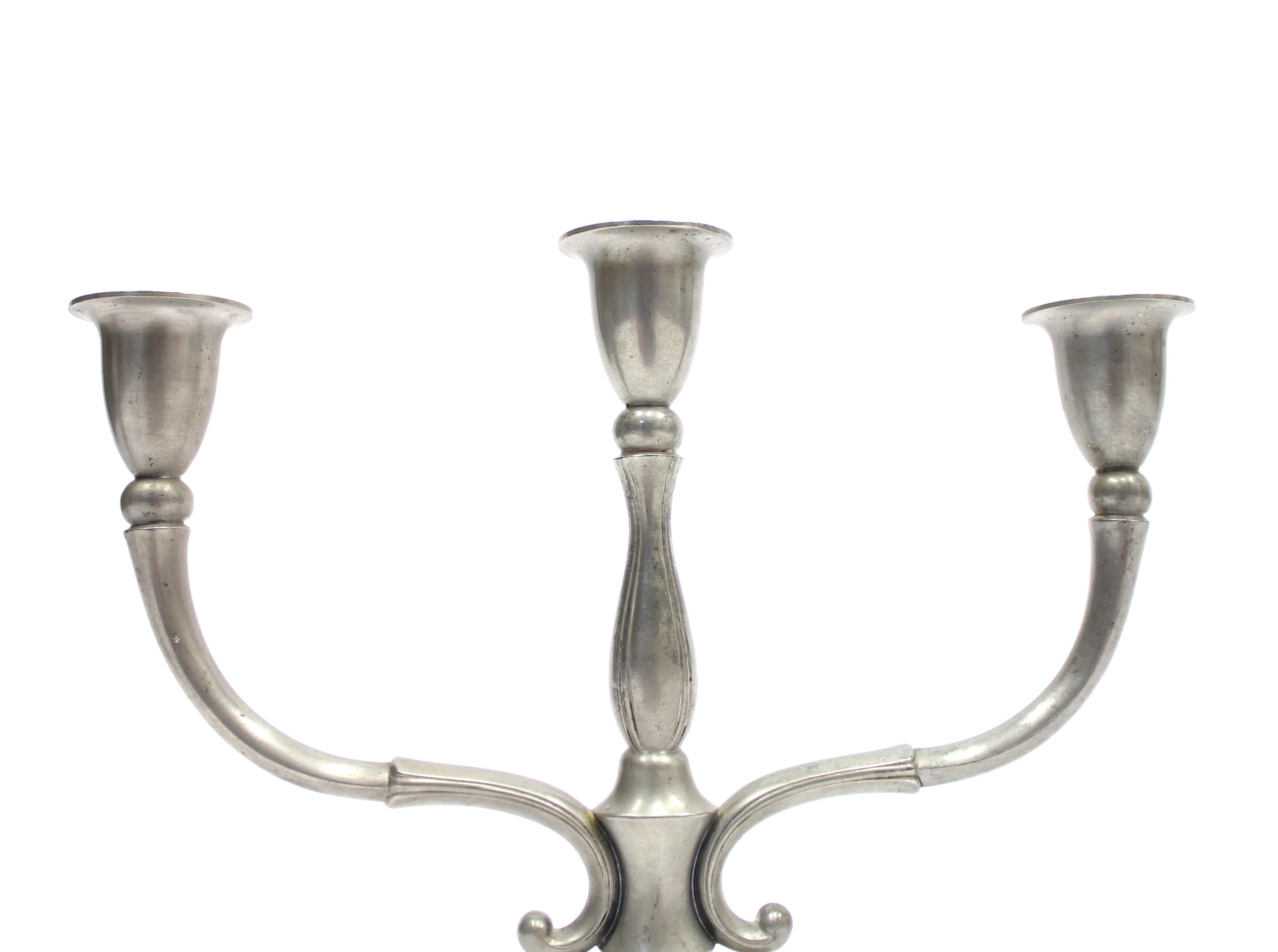 Mid-20th Century Art Deco Model 1248 Candleholders by Just Andersen, 1930s, Set of 2