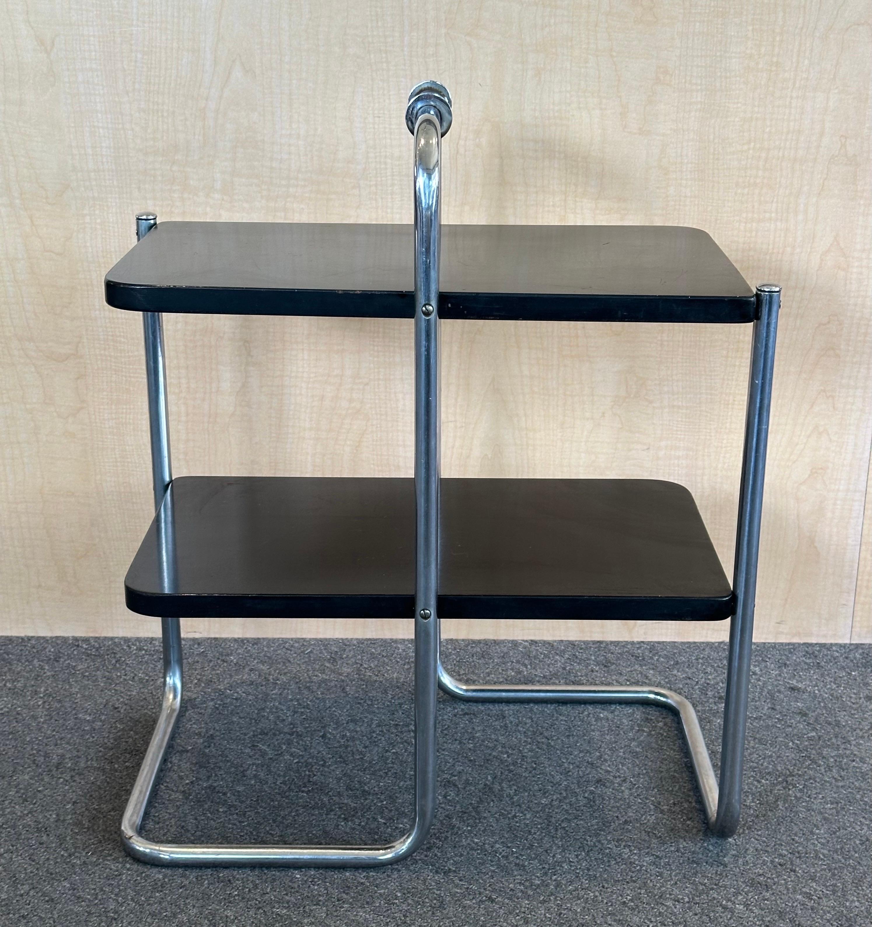 Art Deco Model 305 Chrome & Lacquer End Table by Wolfgang Hoffman for Howell Co. For Sale 11