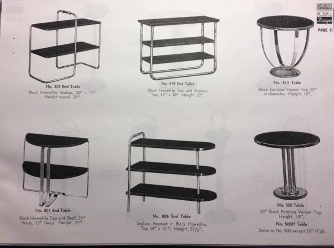 Art Deco Model 305 Chrome & Lacquer End Table by Wolfgang Hoffman for Howell Co. For Sale 12