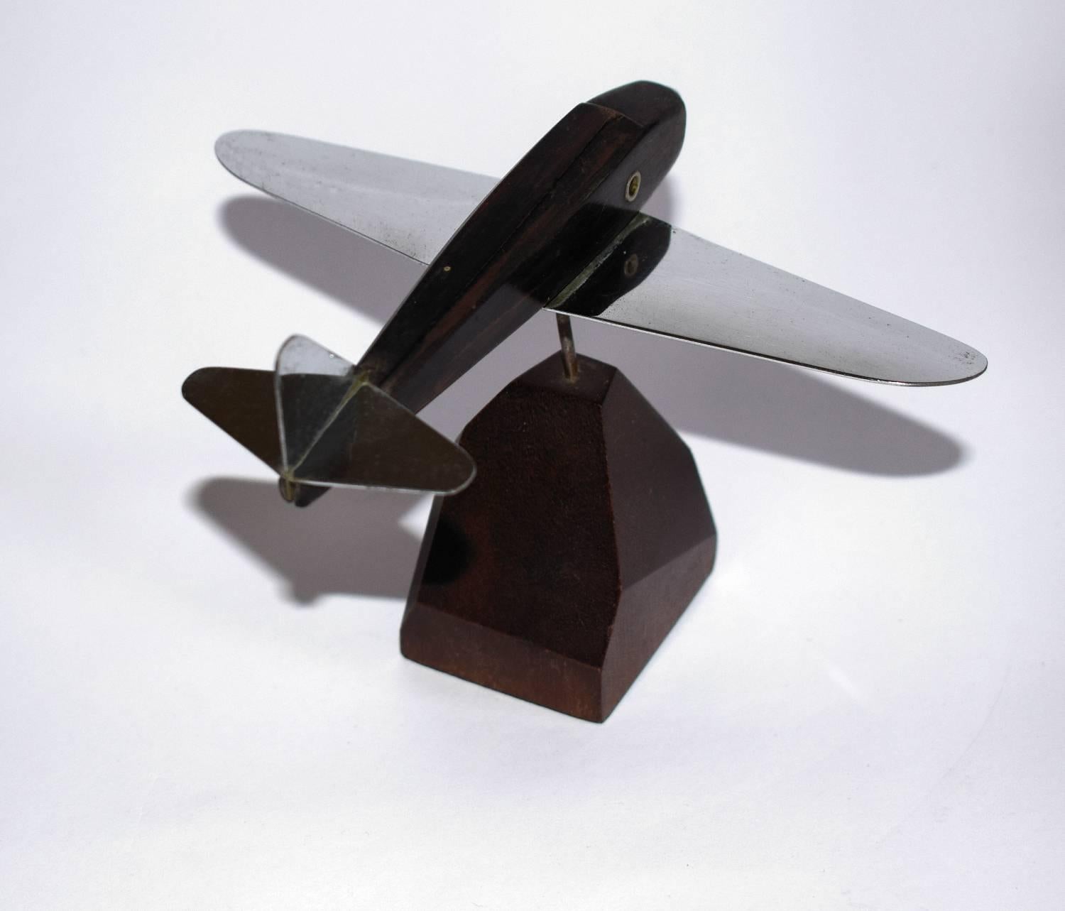 Art Deco Model Airplane Paper Weight In Good Condition In Devon, England