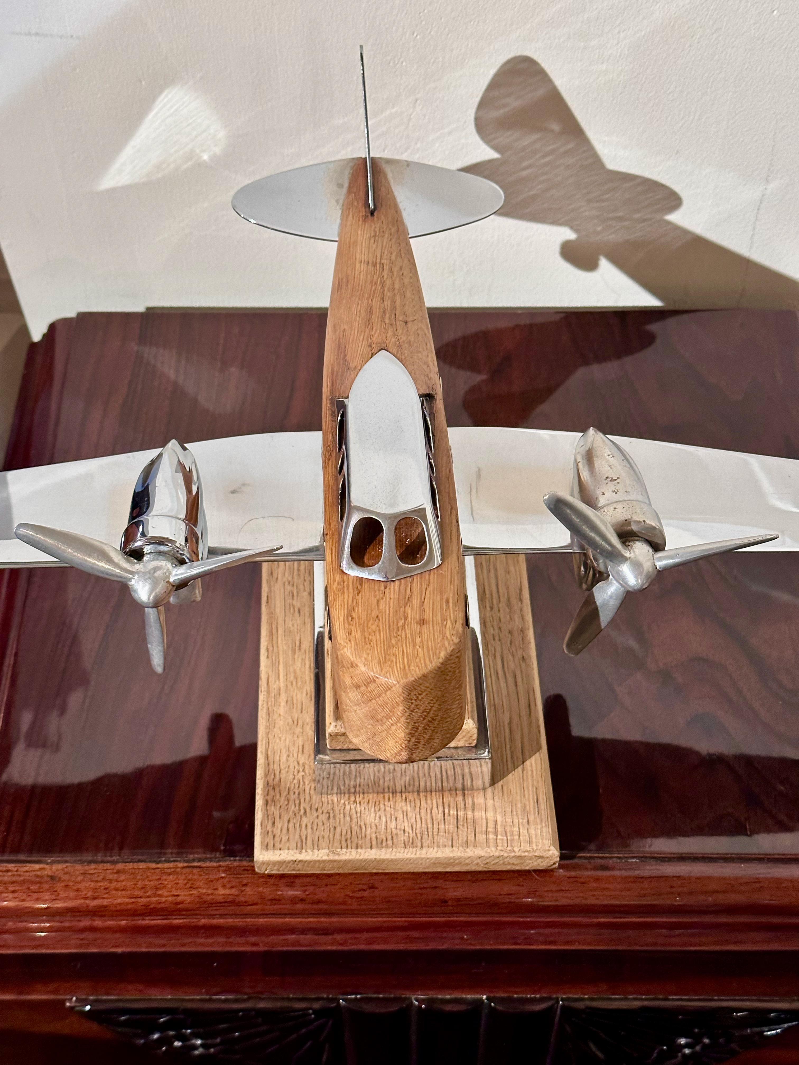 Metal Art Deco Model of a Boeing Clipper Aeroplane Circa 1938-1942 French For Sale