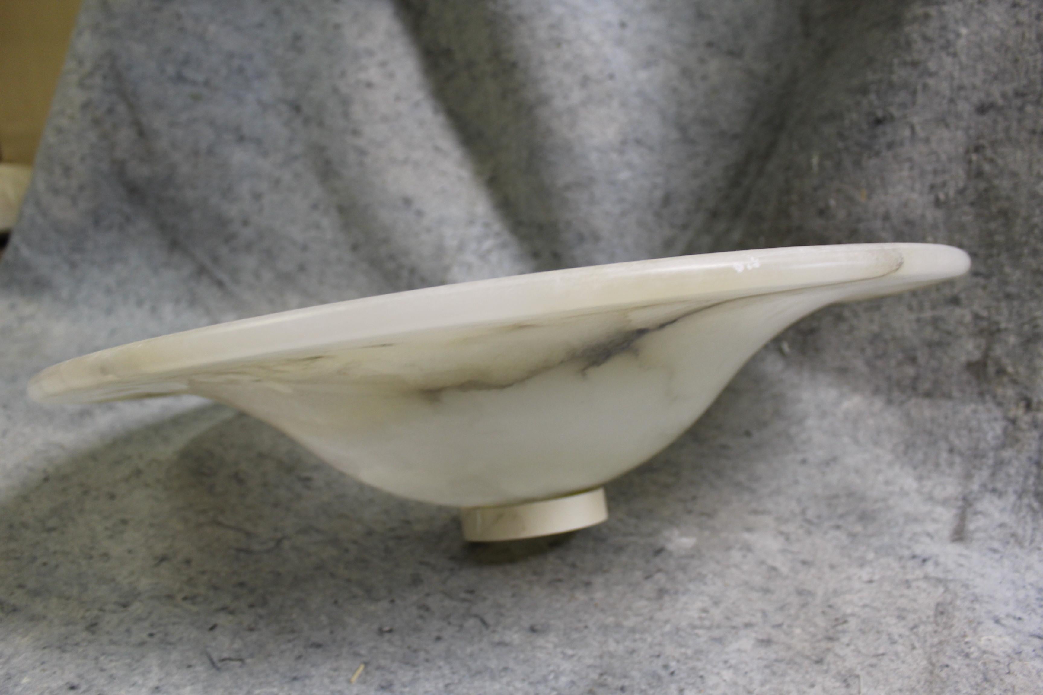 Mid-Century Modern Art Deco /Modern Alabaster Chandelier Shade Only For Sale