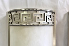 Art Deco /Modern Alabaster Sconces Greek Key Design