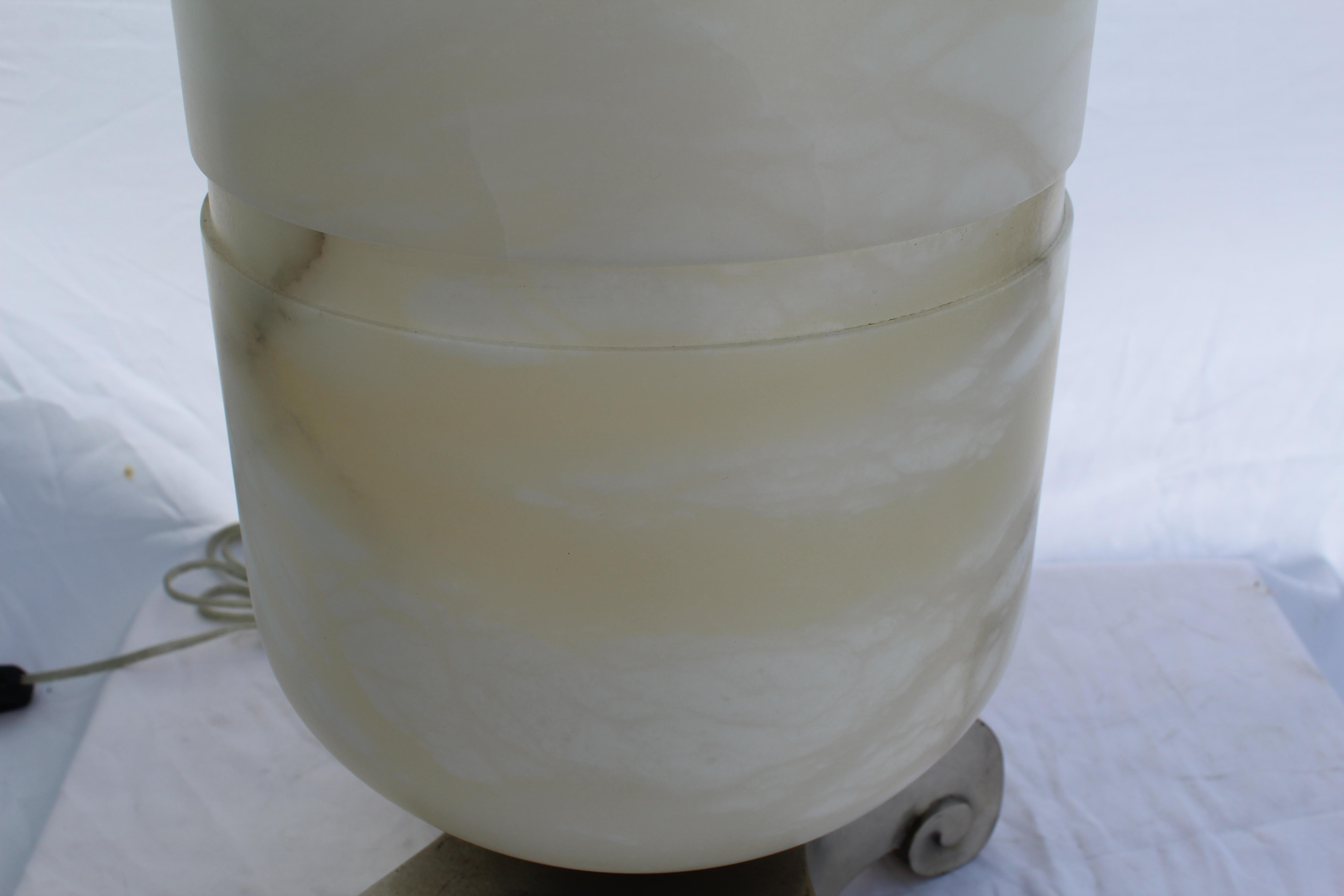 North American Art Deco/Modern Alabaster Up Light For Sale