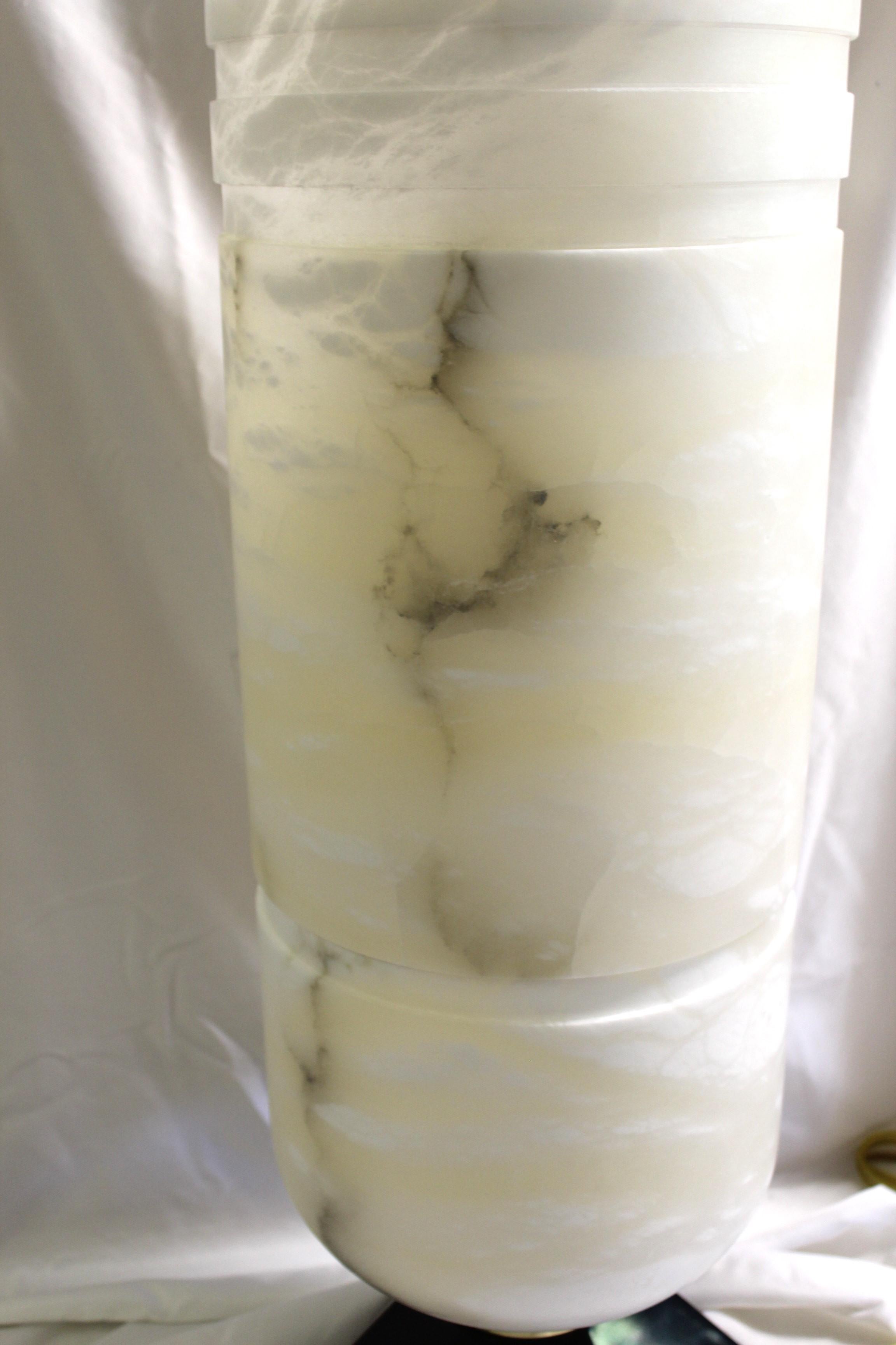 American Art Deco/Modern Alabaster Up-Light   Lumiere For Sale