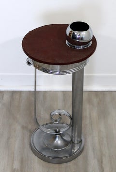 Art Deco Modern Aluminum Metal Standing Ashtray Side End Table