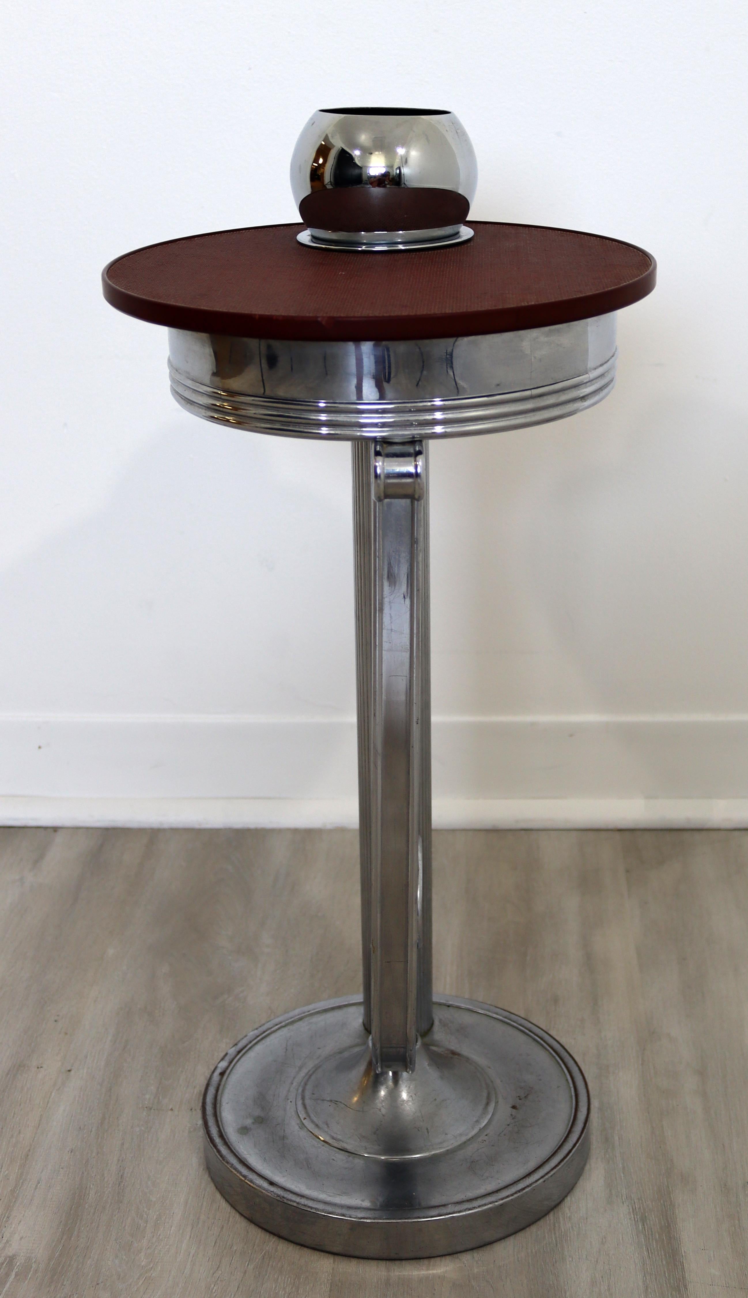 Art Deco Modern Aluminum Metal Standing Ashtray Side End Table 1