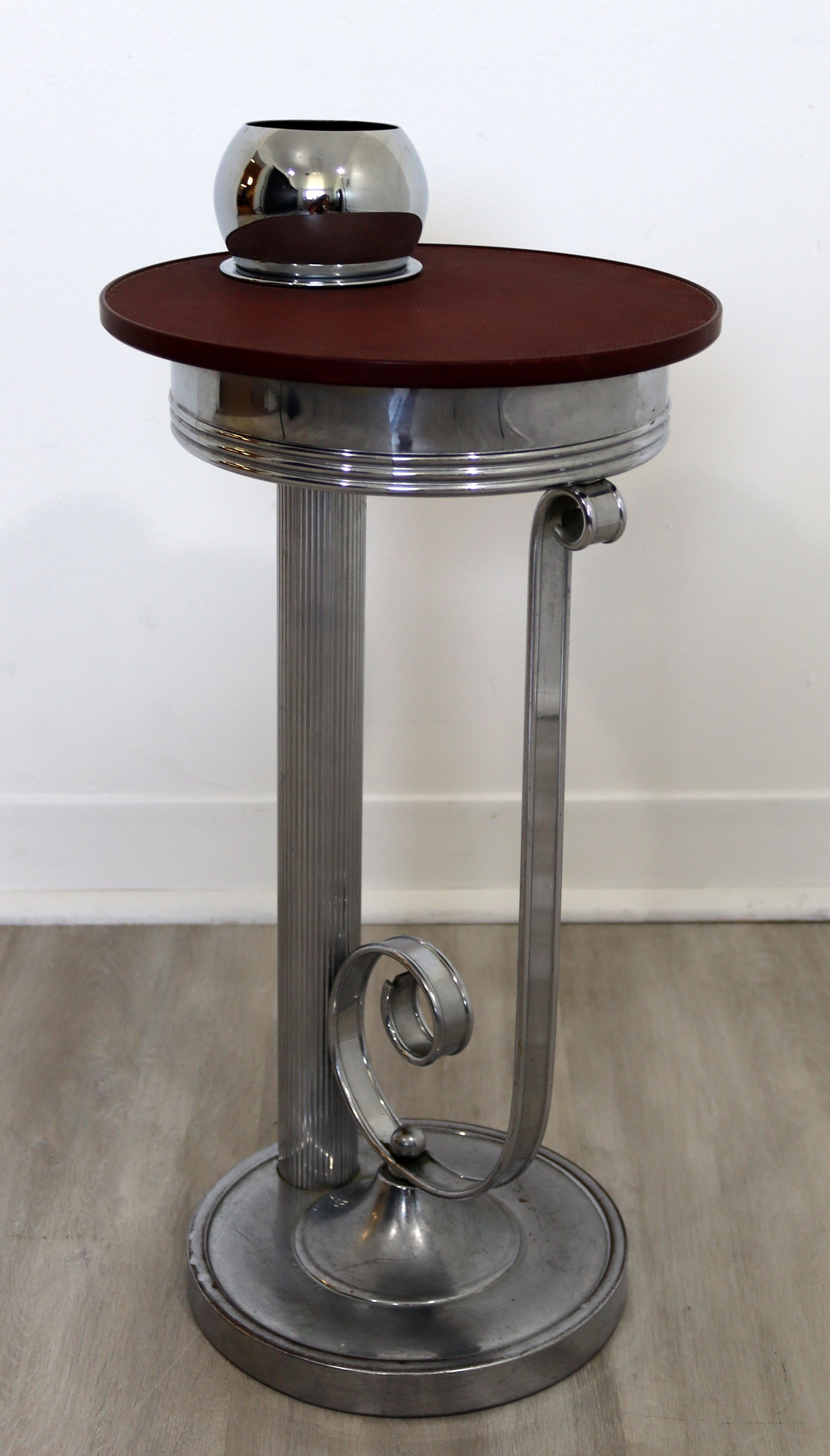 Art Deco Modern Aluminum Metal Standing Ashtray Side End Table 3