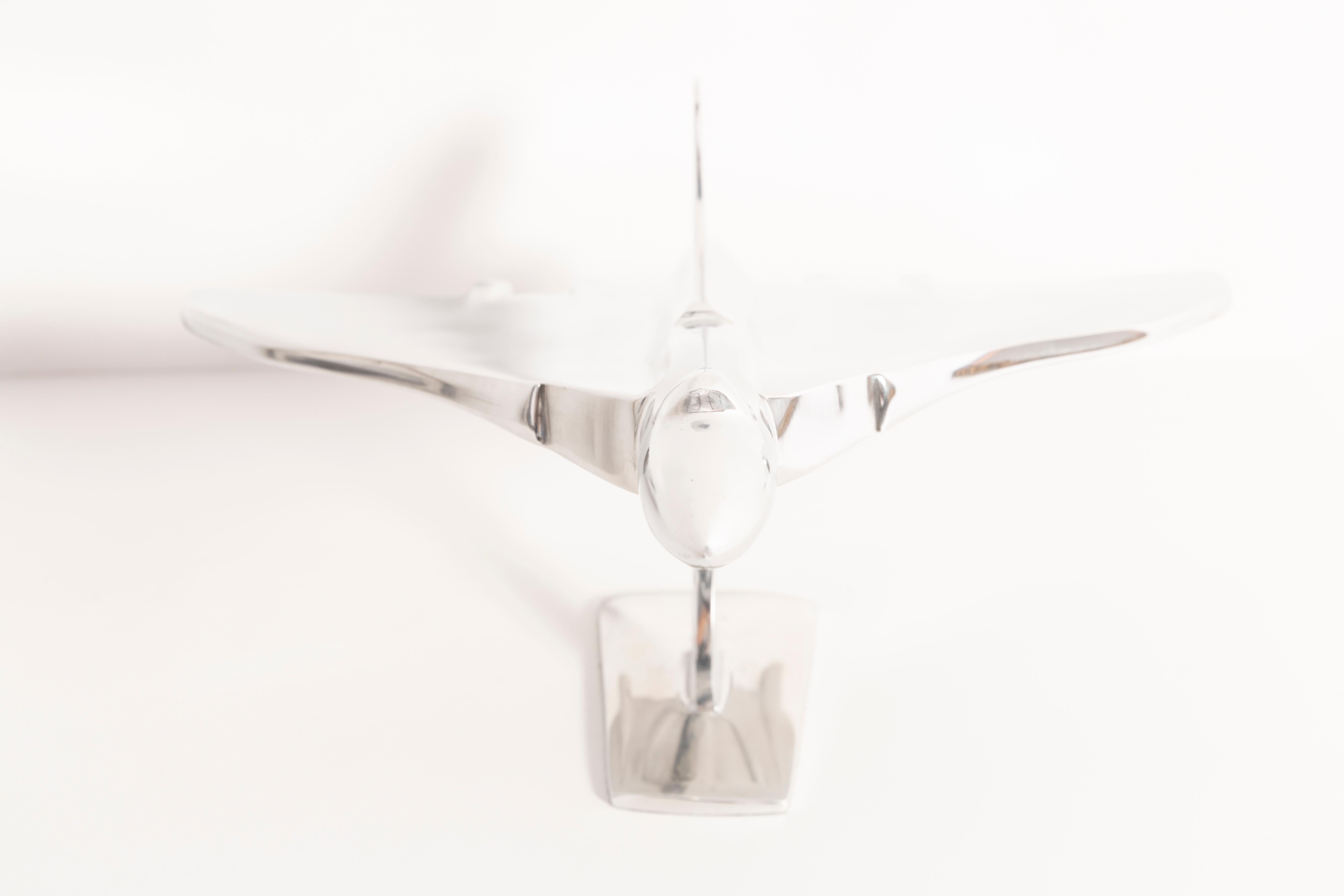 Art Deco, Modern Art, Airplane Metal Sculpture, Europe, 1960s In Good Condition In 05-080 Hornowek, PL