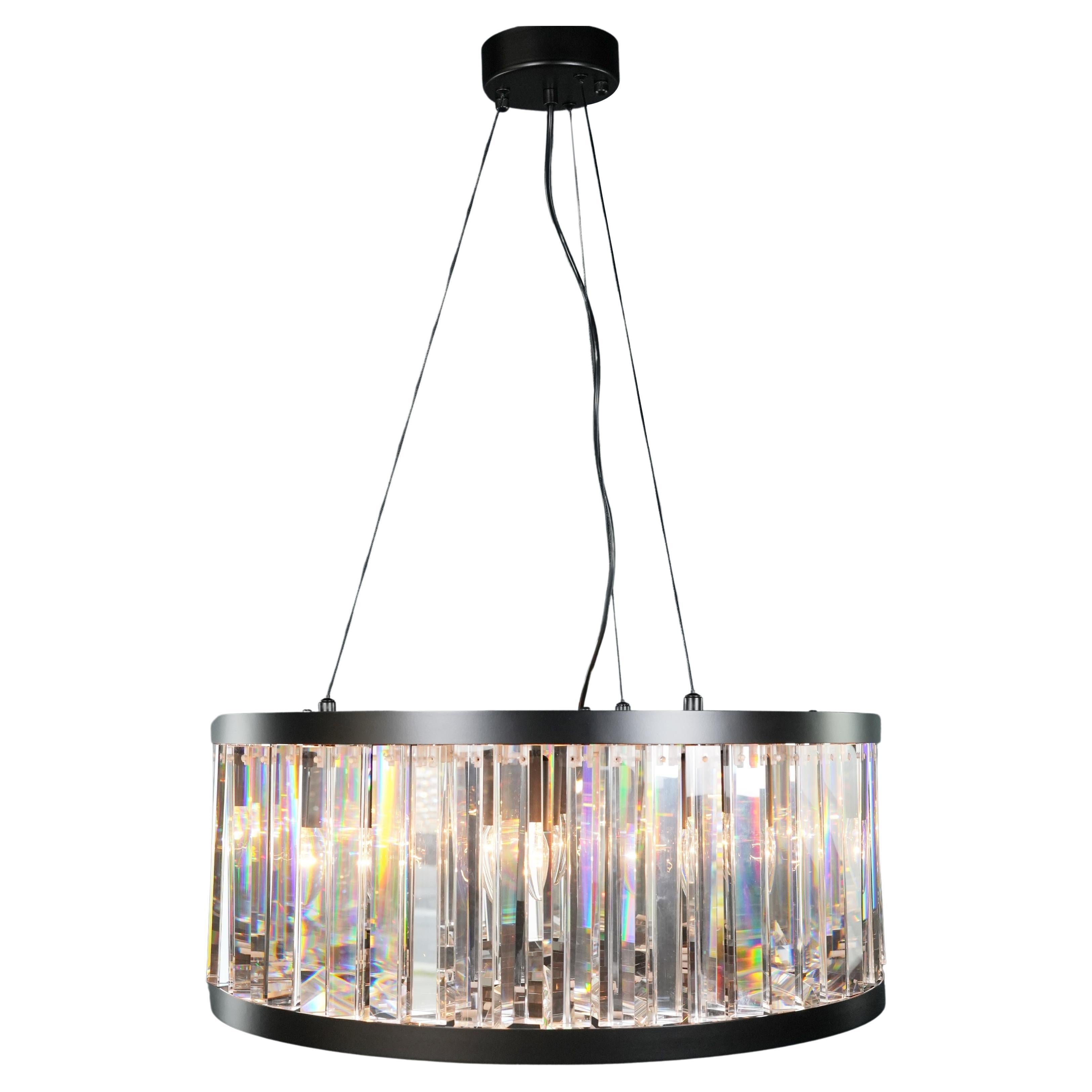 Art Deco Modernité Lustre rond noir Art Nouveau XXL