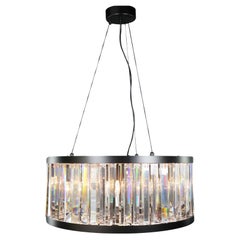 Art Deco Modern Black Round Chandelier Art Nouveau XXL