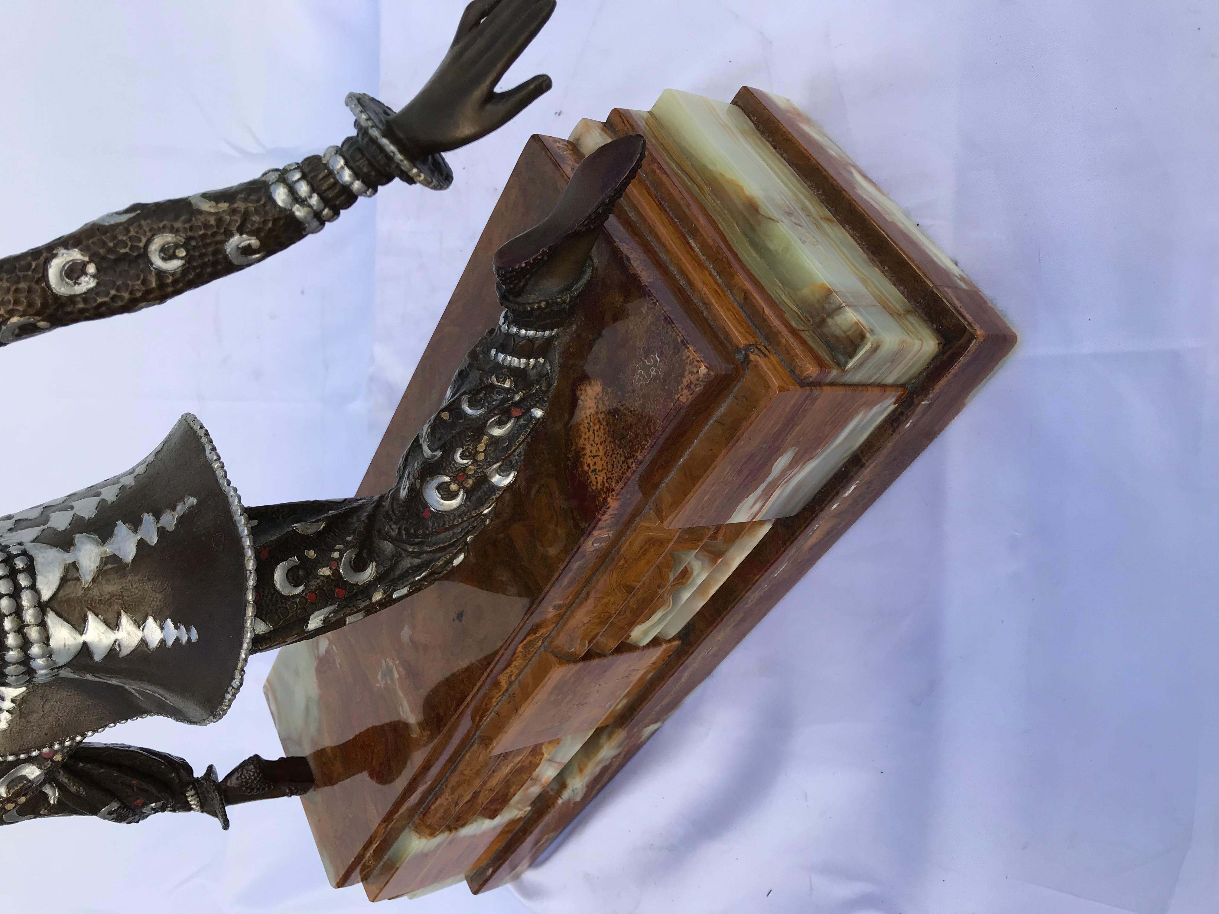 Bronze Art Deco/Modern Dancer in Dance Pose Title; Karmorna after Chiparus For Sale