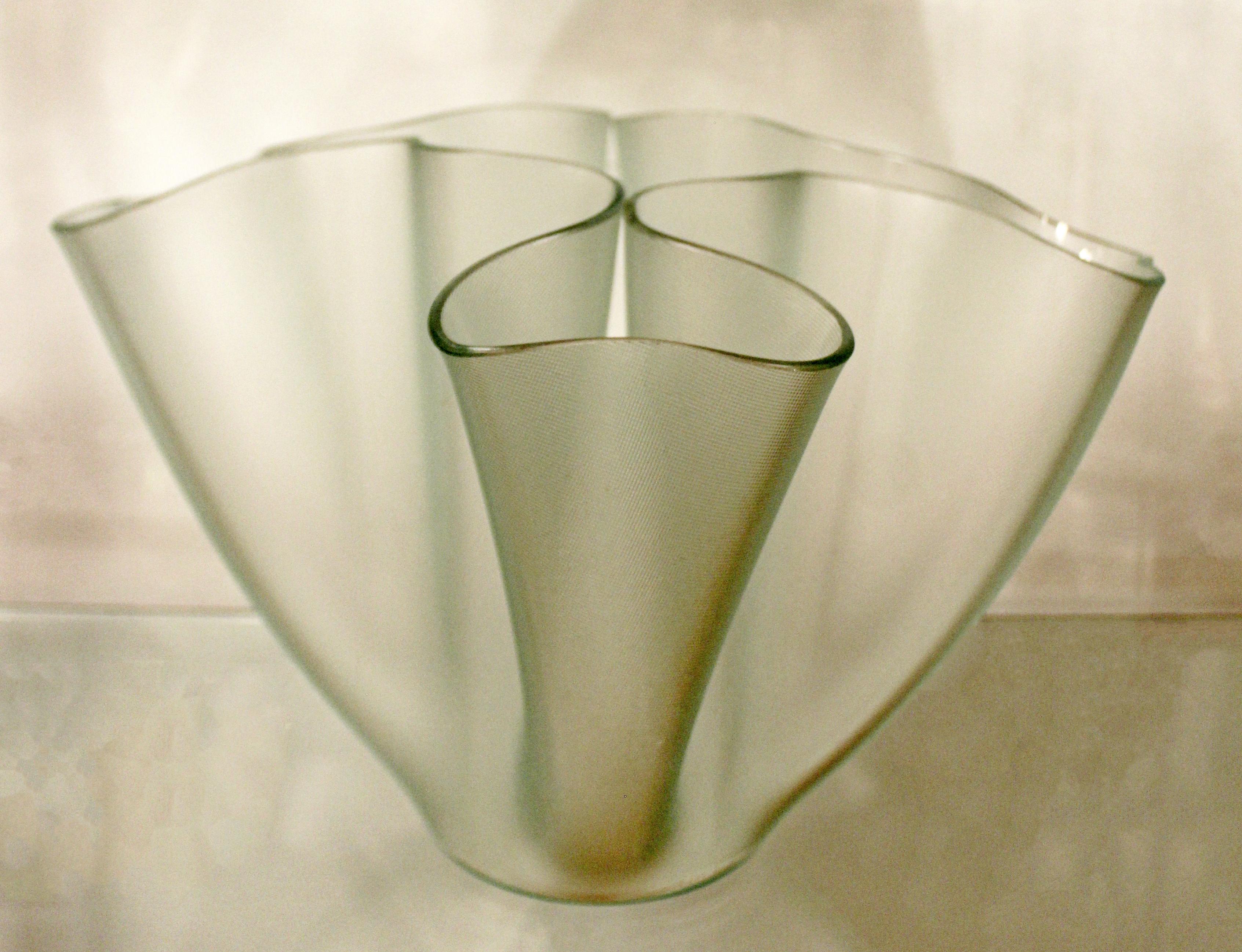 Italian Art Deco Modern Fontana Arte Glass Art Bowl Table Sculpture Pietro Chiesa, Italy