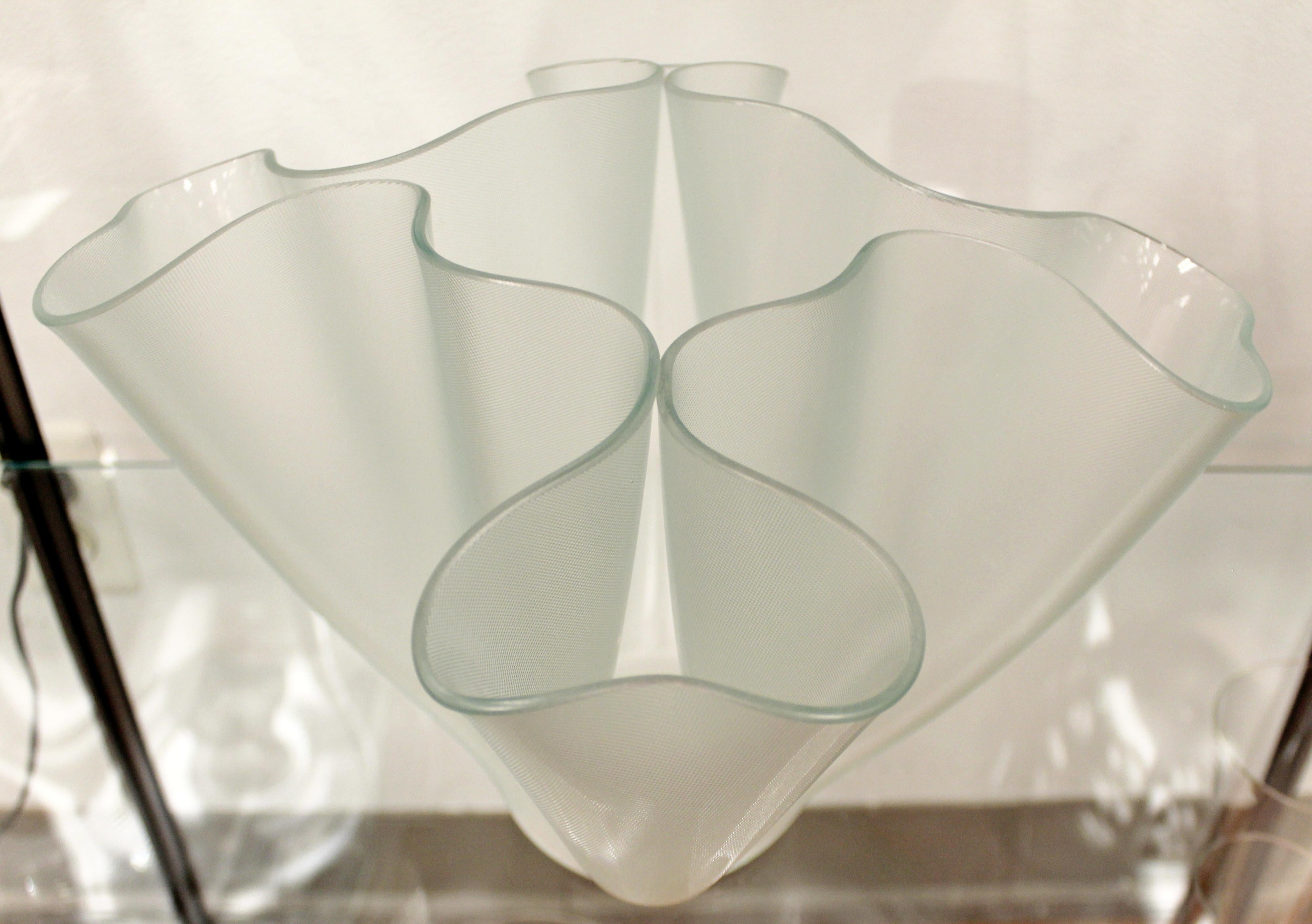 Mid-20th Century Art Deco Modern Fontana Arte Glass Art Bowl Table Sculpture Pietro Chiesa, Italy