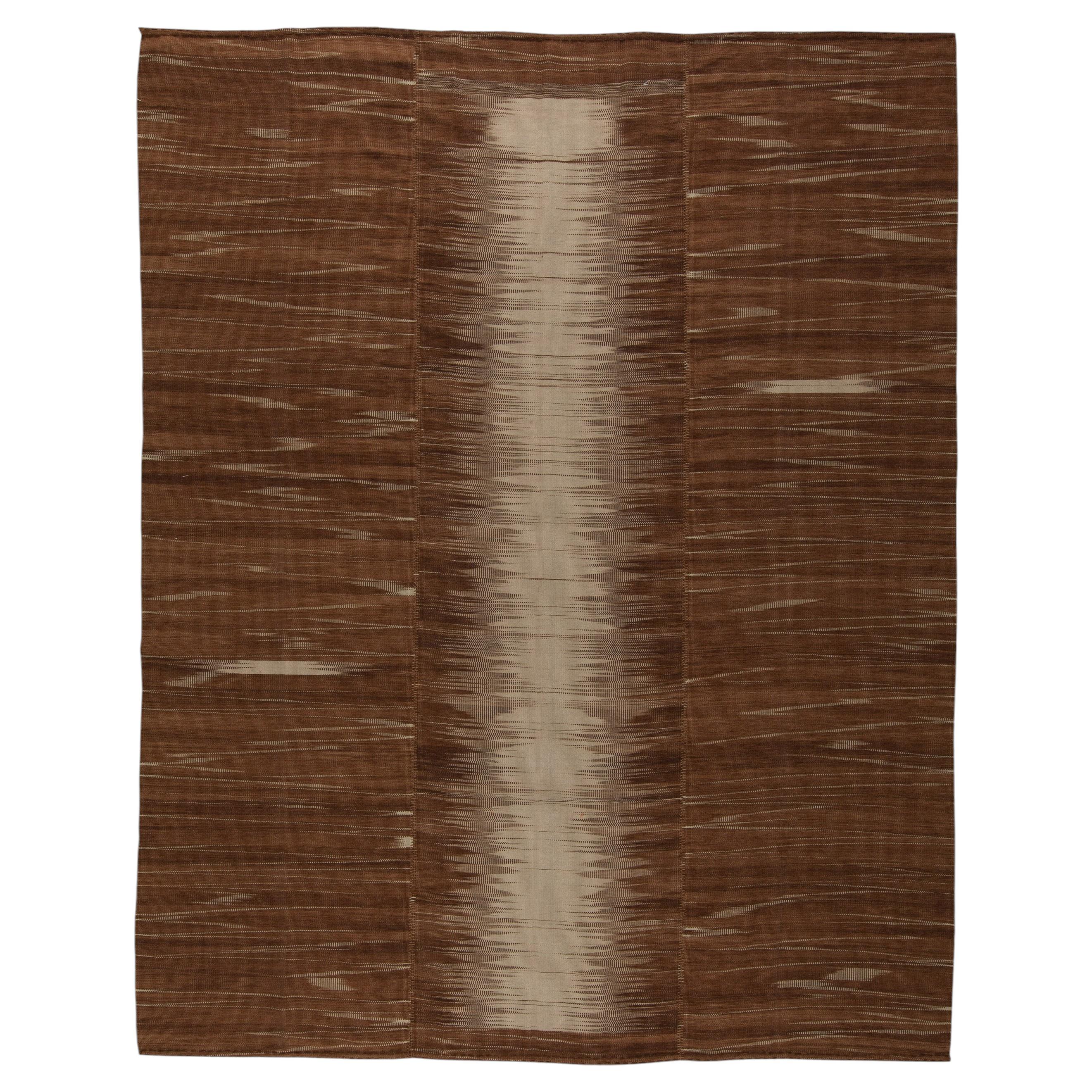 Tapis Art déco moderne aux motifs géométriques, de couleur beige clair, à tissage plat « Honaz » par Doris Leslie Blau en vente