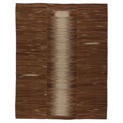 Art Deco Modern Geometric Light Beige Flatweave Rug "Honaz" by Doris Leslie Blau