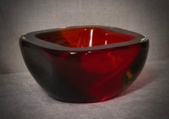 Posacenere in vetro di Murano Art Deco Modern, design italiano, 17 cm