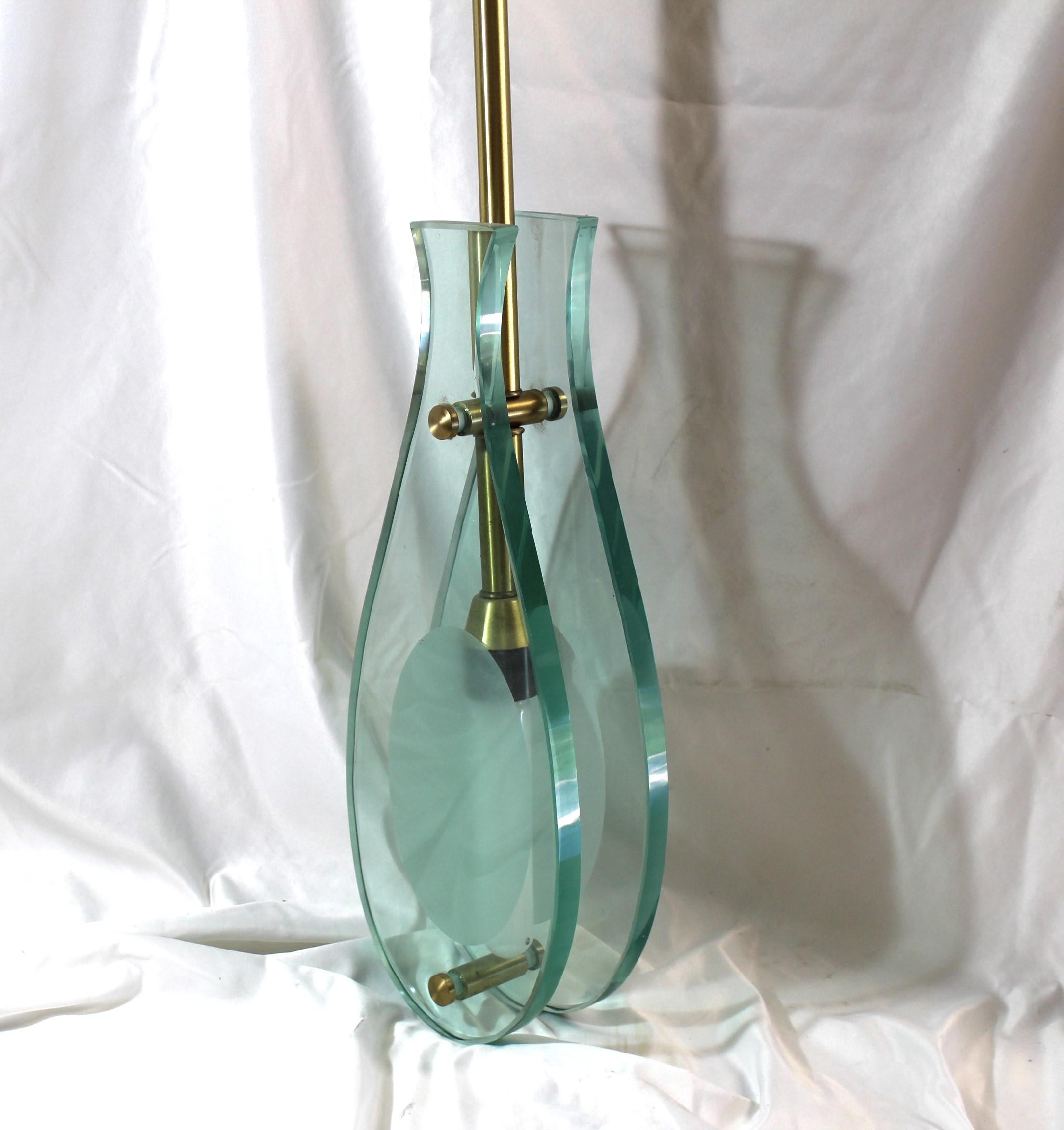 A very popular pendant Light in Deco /Modern style from and in the style of Fontana Arte' .  Thick 3/4
