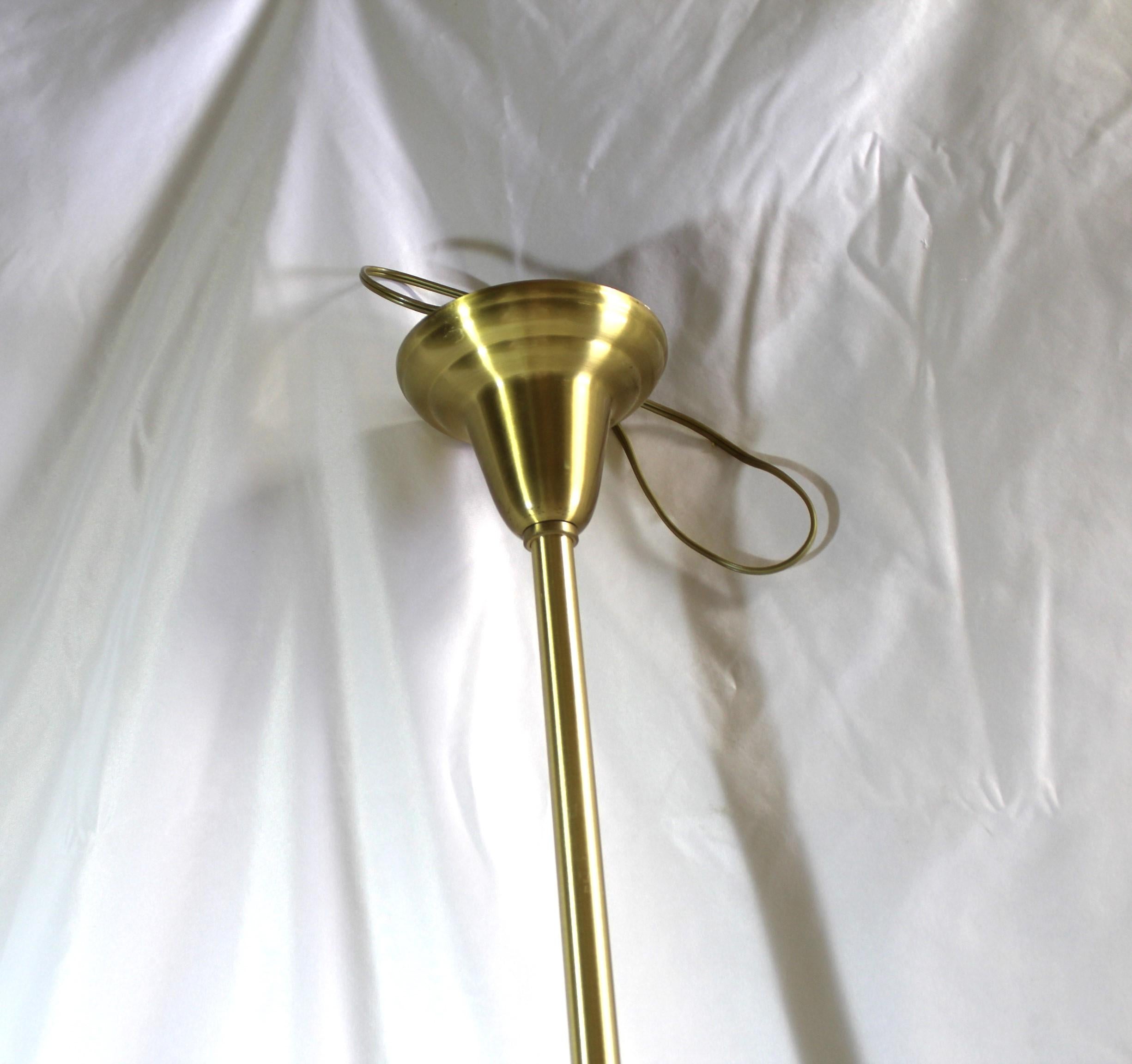 American Art Deco/Modern Pendant, Solid Brass & Glass   Fontana Style For Sale