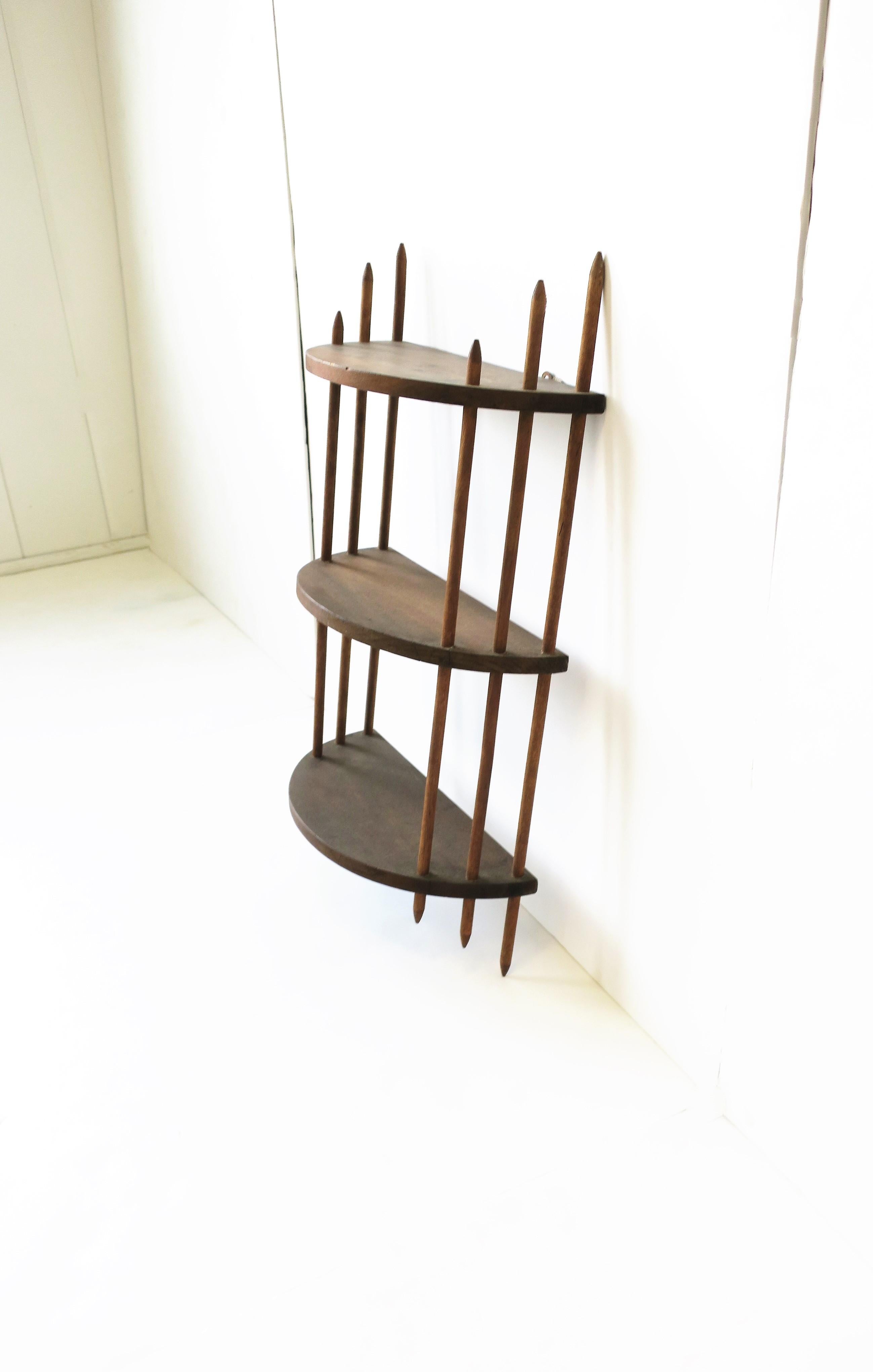 Estantería de Pared de Madera Natural de Época Moderna Art Decó con Estantes 4
