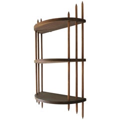 Étagère murale en bois naturel d'époque Art Déco moderne avec étagères