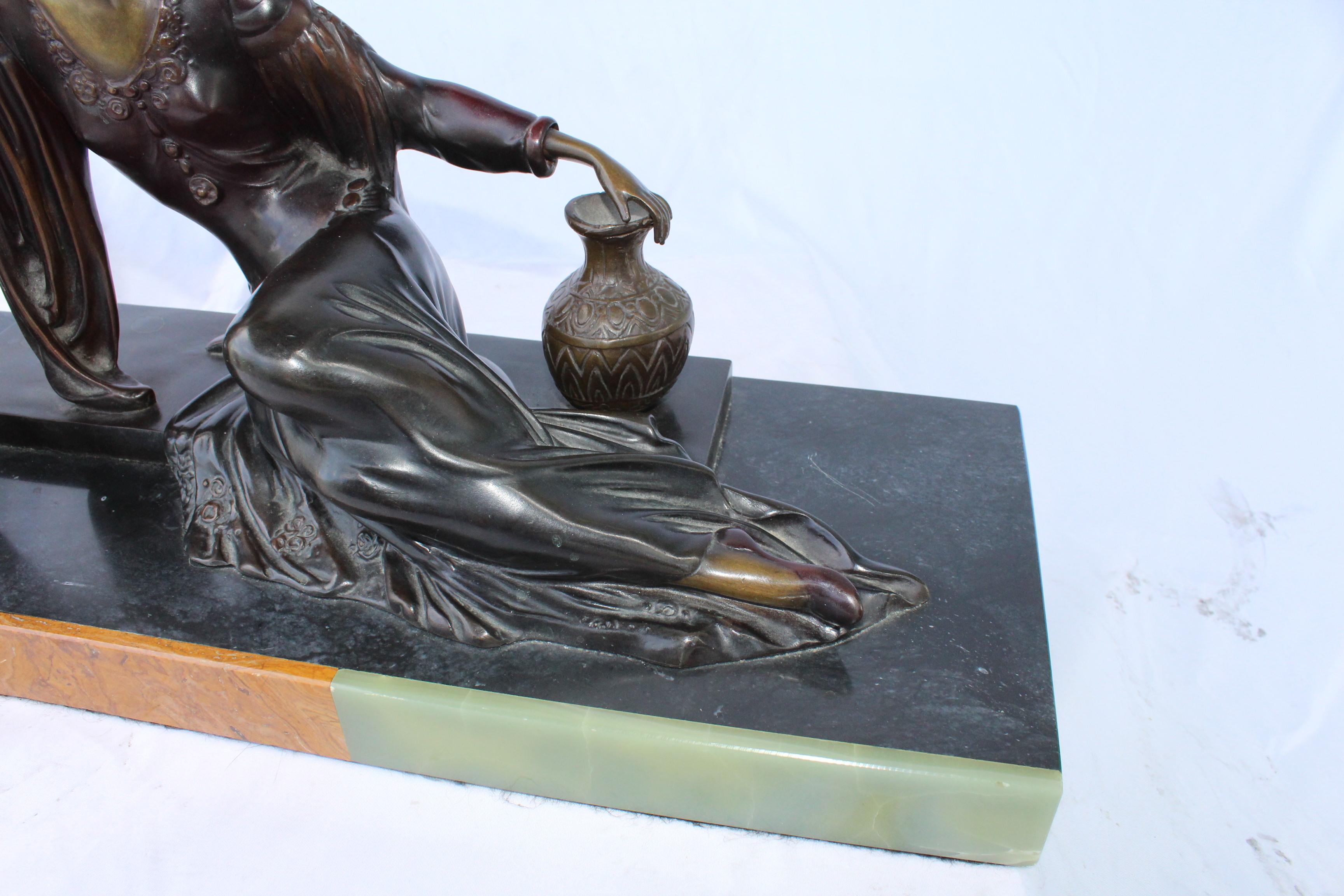 Art Deco/Modern Sculpture of a Lady with Her Dog 1