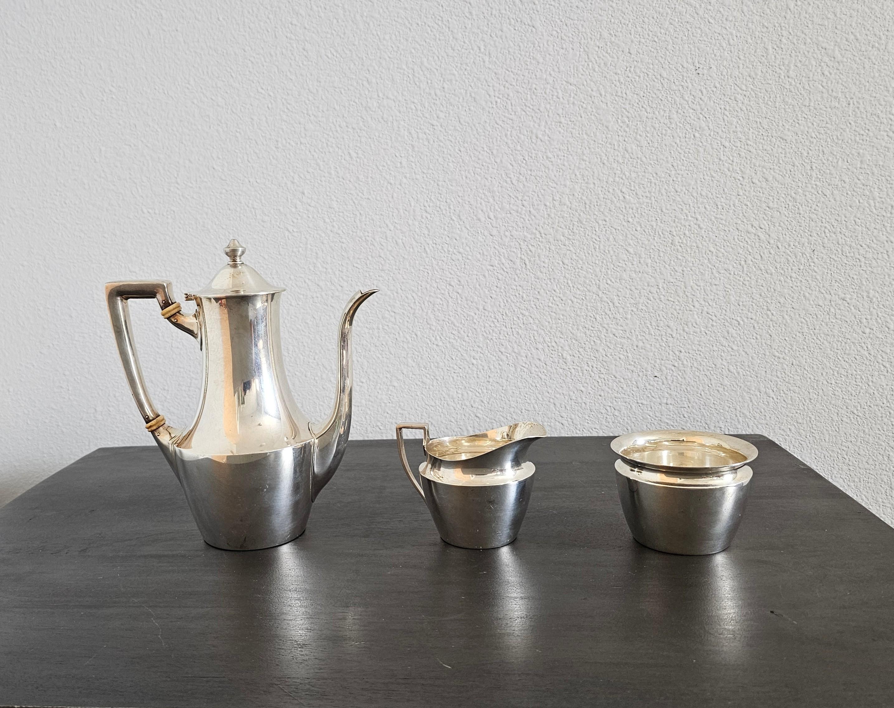 Juego de café Demitasse Art Déco Moderno Tiffany & Co. de plata de ley Plata esterlina en venta