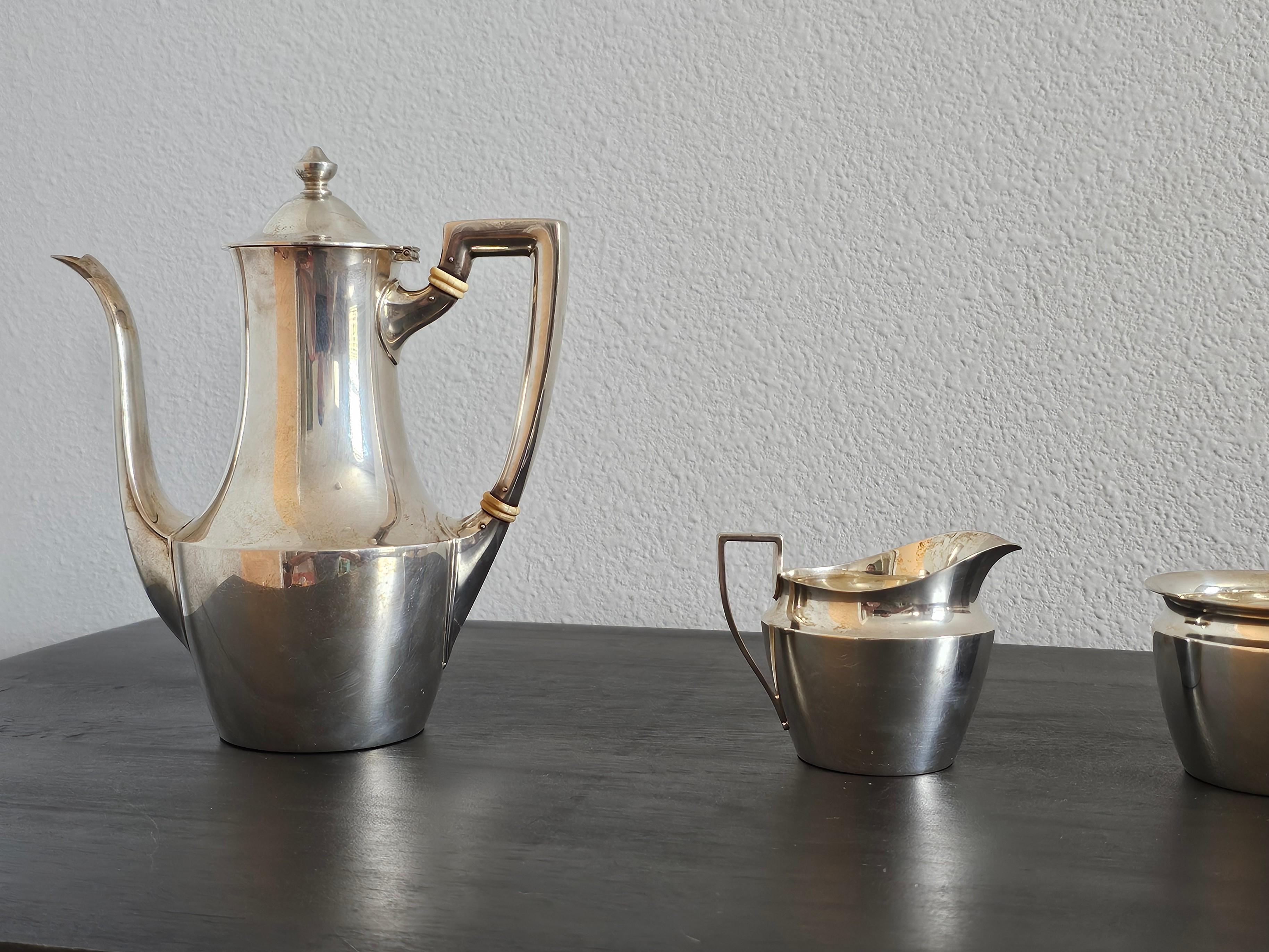 Juego de café Demitasse Art Déco Moderno Tiffany & Co. de plata de ley en venta 1