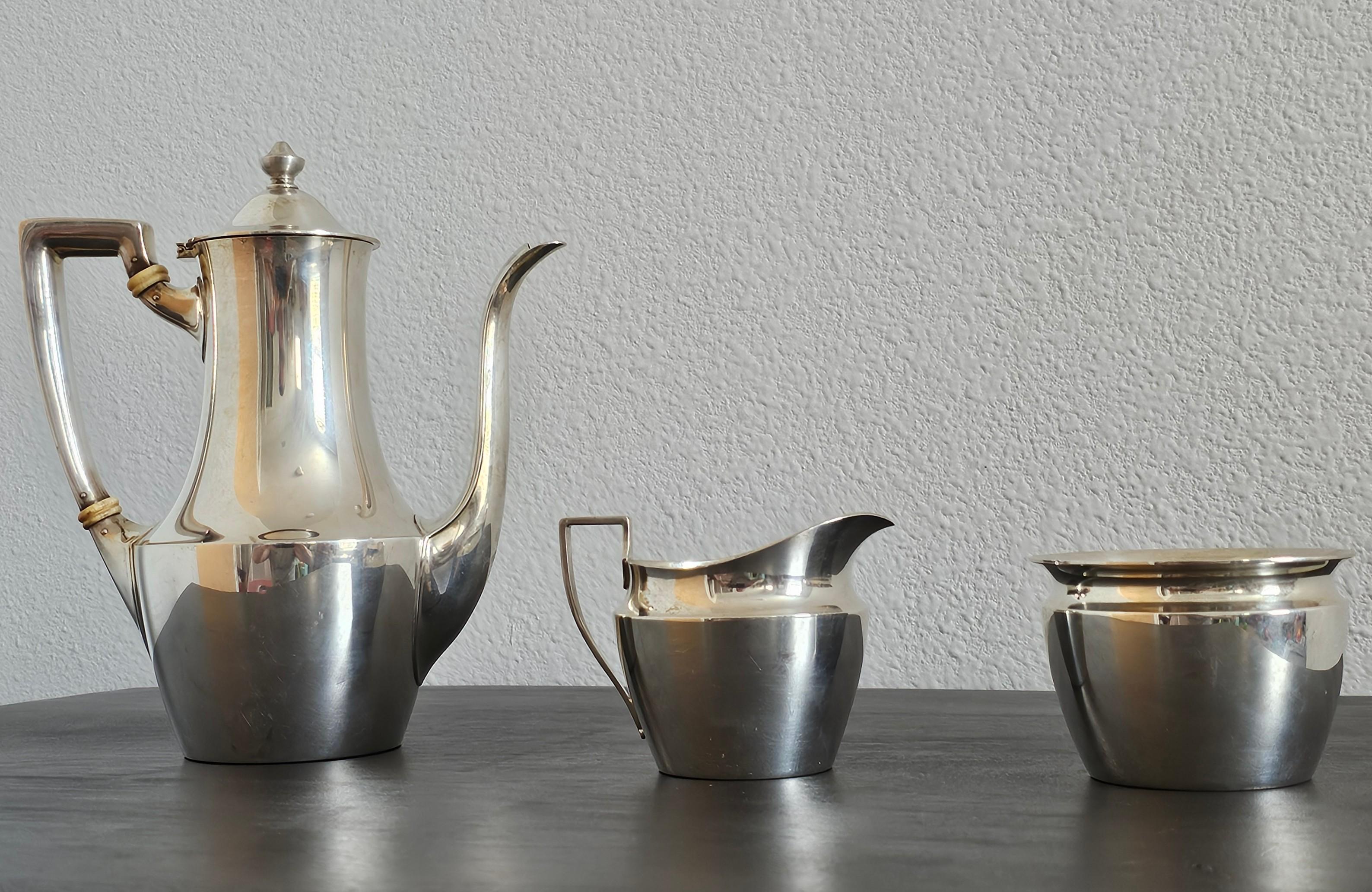 Juego de café Demitasse Art Déco Moderno Tiffany & Co. de plata de ley en venta 2