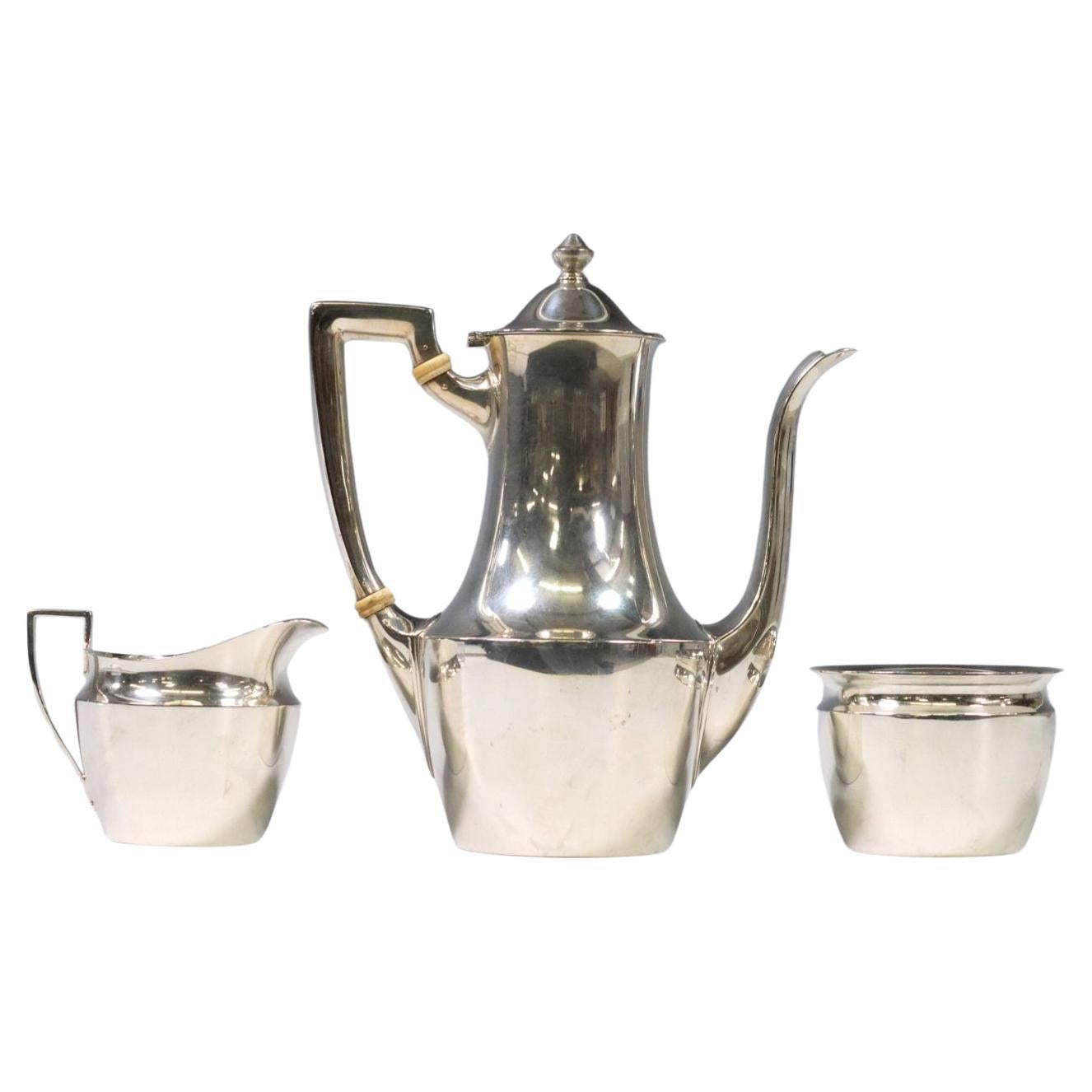 Art Deco Modern Tiffany & Co Sterling Silver Demitasse Coffee Service Set