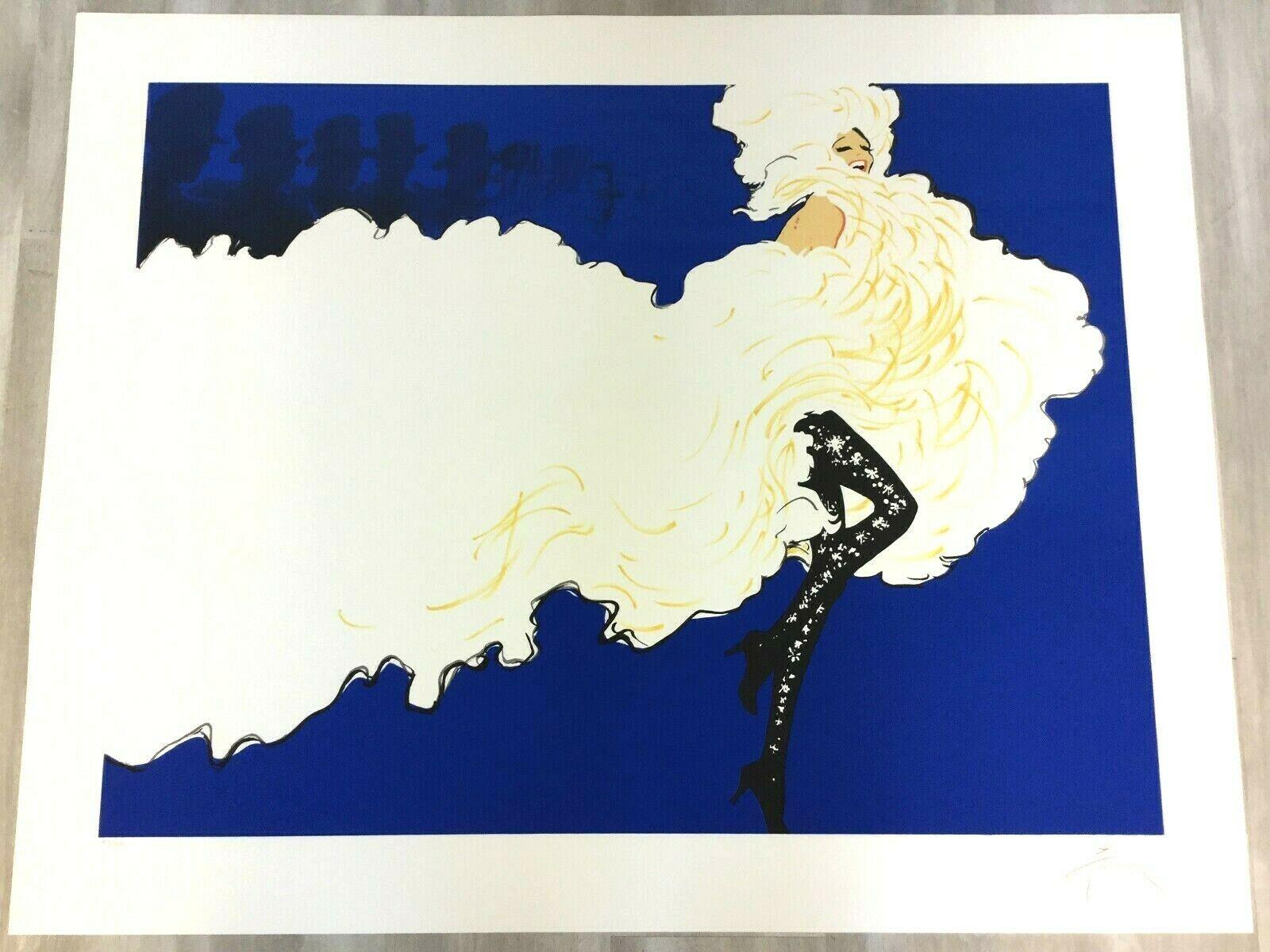 Mid-20th Century Art Deco Modern Unframed Rene Gruau Hand Signed Lithograph Follies