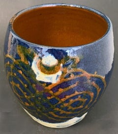 Art Deco/Modern Vase in Blue and Deep Orange, France