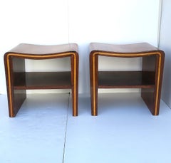 Art Deco Wood Bänke, Paar
