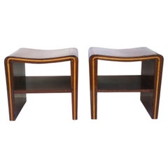 Art Deco Wood Bänke, Paar