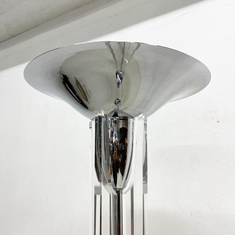 Art Deco Moderne Chrome Torchiere Floor Lamp by Boyd Lighting Company ...
