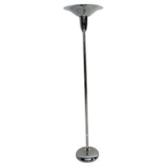 Art Deco Moderne Chrome Torchiere Floor Lamp by Boyd Lighting Company