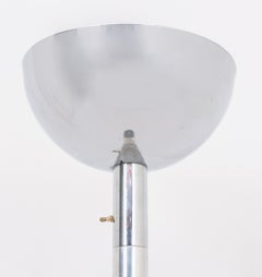 Art Deco Moderne Chrome Torchiere Floor Lamp