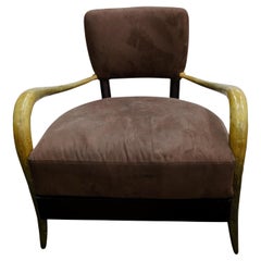Sedia Club Art Deco Moderne con dettaglio in finto Horn