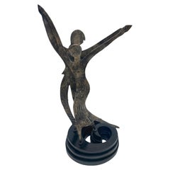 Retro Art Deco / Moderne Hagenauer Style Silvered Dancing Figures, Germany, 1930s