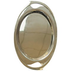 Art Deco Moderne Nickel Silver Tray