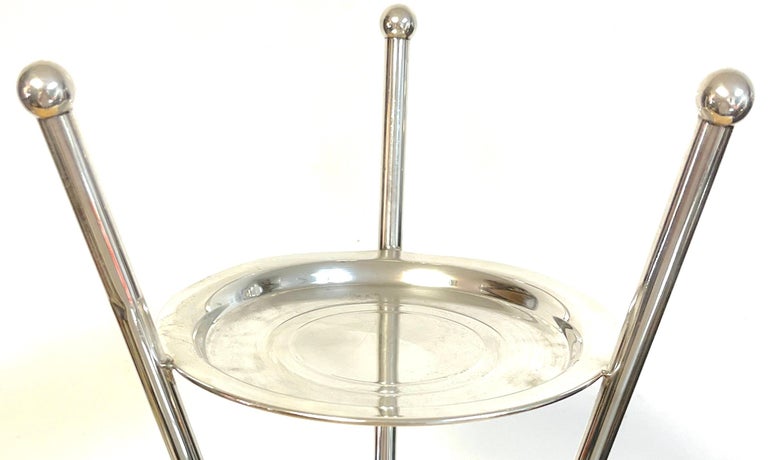 Art Deco/ Moderne Silverplated Champagne/Wine Bucket Stand In Good Condition For Sale In West Palm Beach, FL