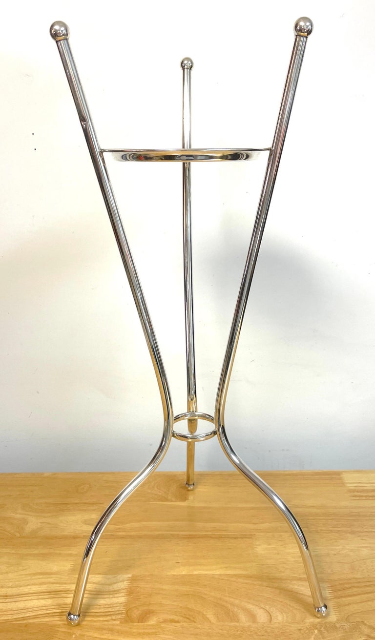 20th Century Art Deco/ Moderne Silverplated Champagne/Wine Bucket Stand For Sale